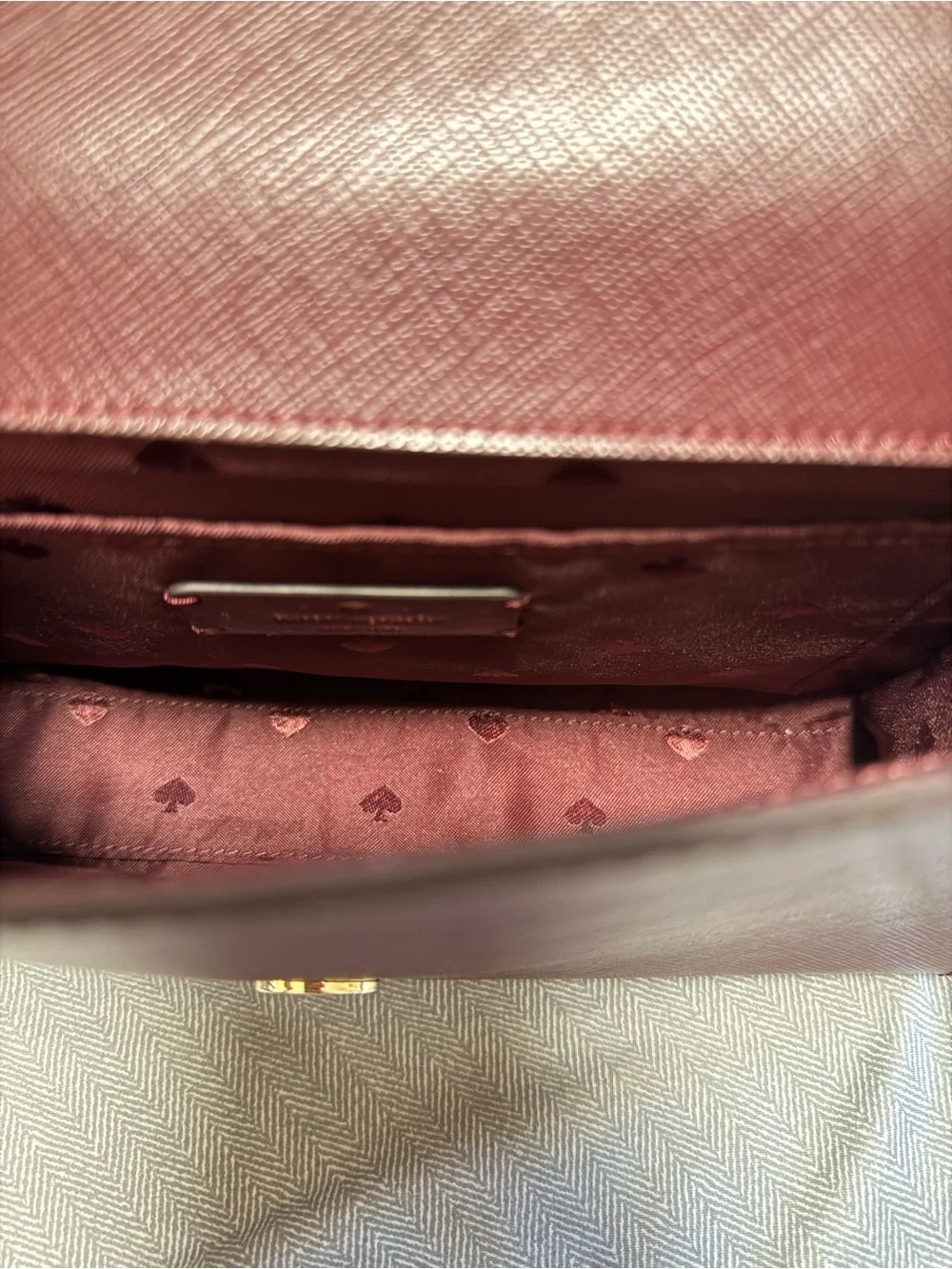 kate spade Burgundy Leather Crossbody with Gold Chain